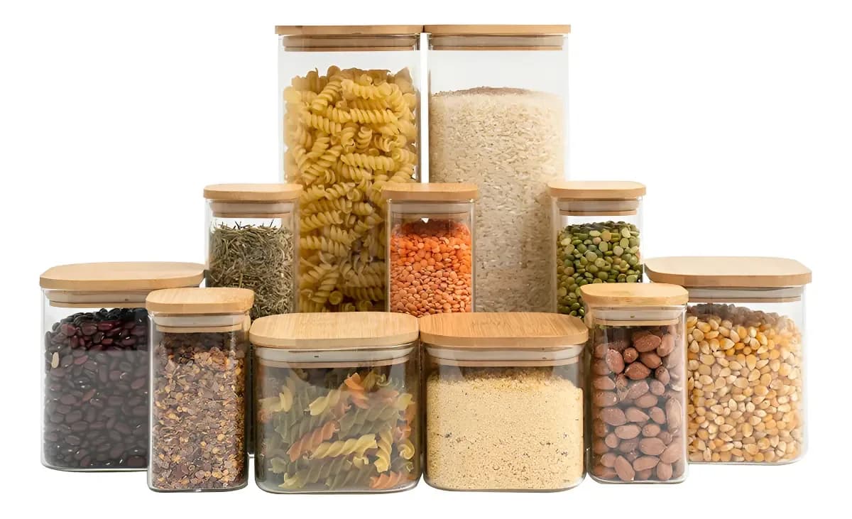 Imagem do presente Kit 11 Potes Herméticos Vidro Tüd Tampa Bambu Armazenar Alimentos