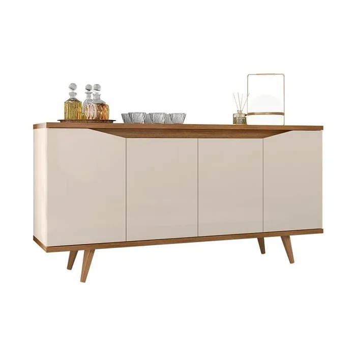 Imagem do presente Aparador Buffet Grace com 4 Portas e Pés de Madeira Maciça Off White/cedro Off White/Cedro